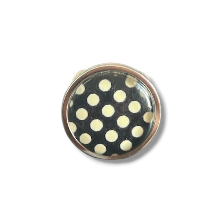 Black and White Polka Dot Ring