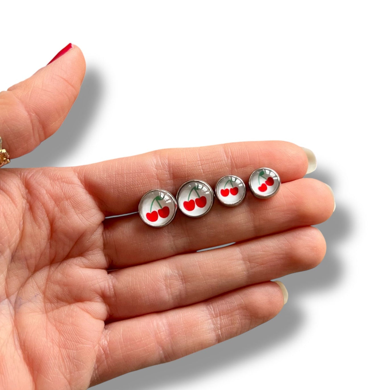 Cherries "Grande soeur, Petite Soeur" Stud Earrings