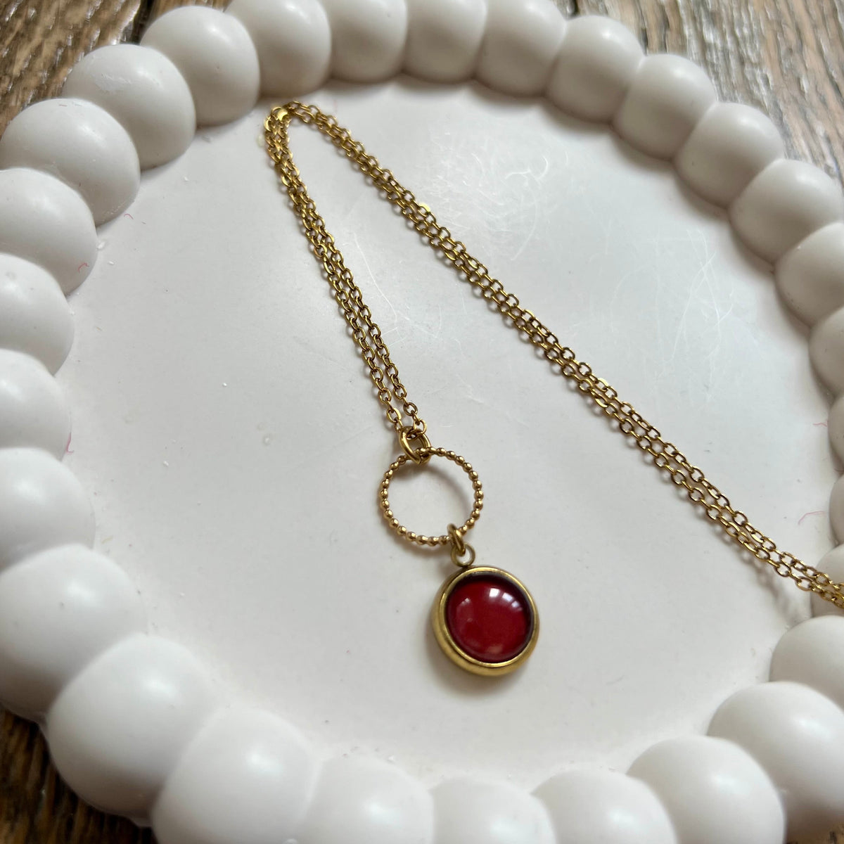 Boho Orange FLORAL Necklace - Golden or silver finish