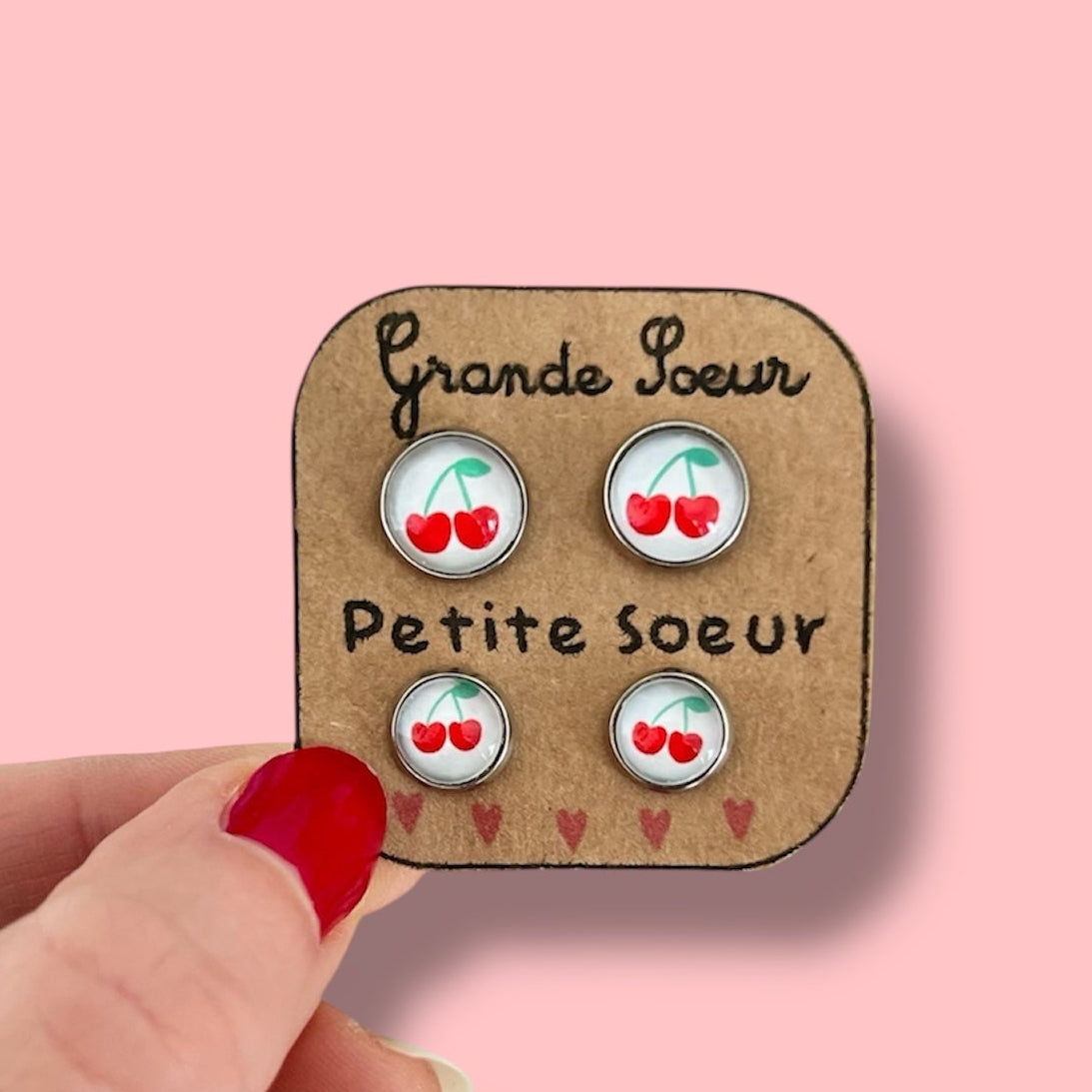 Cherries "Grande soeur, Petite Soeur" Stud Earrings