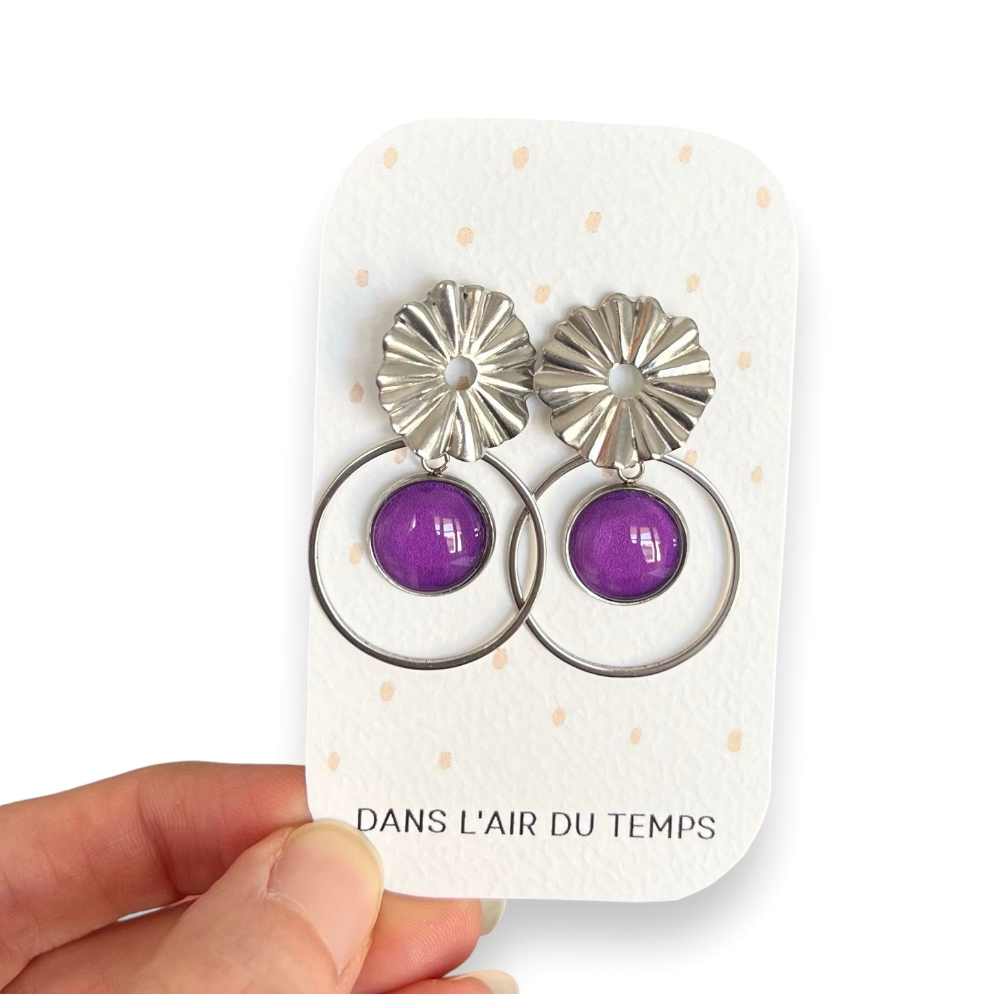 Boucles d'oreilles bohèmes violettes