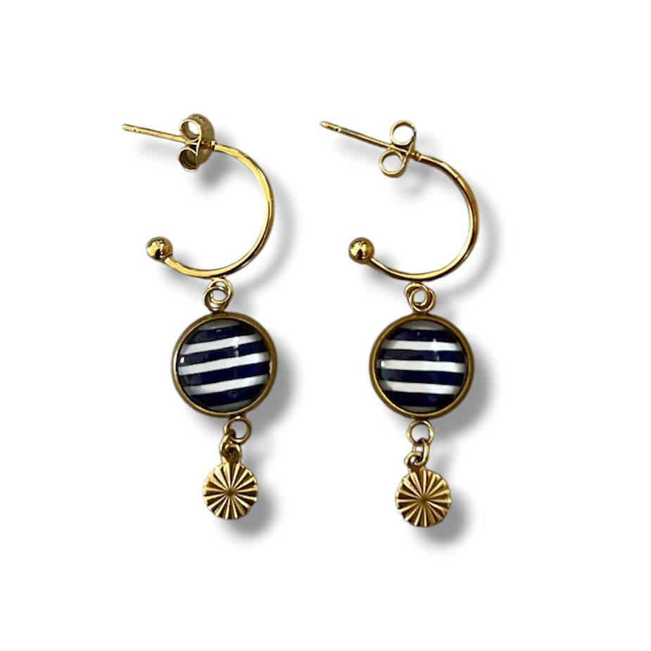 Leopard print mini hoop earrings, golden or silver finish