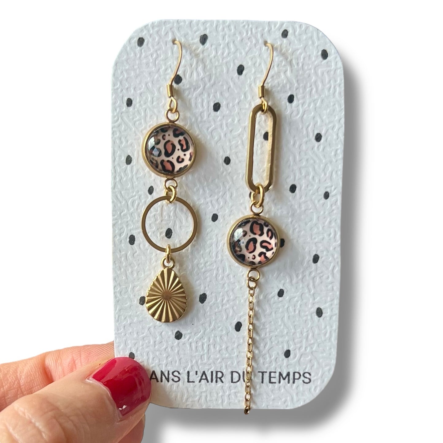 Green mismatched Earrings 