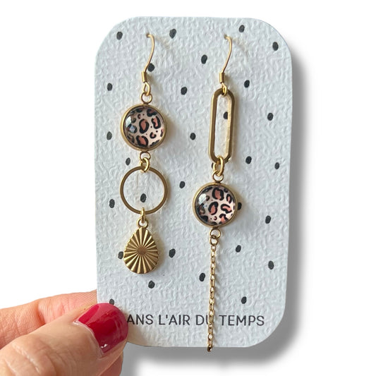 Green mismatched Earrings 