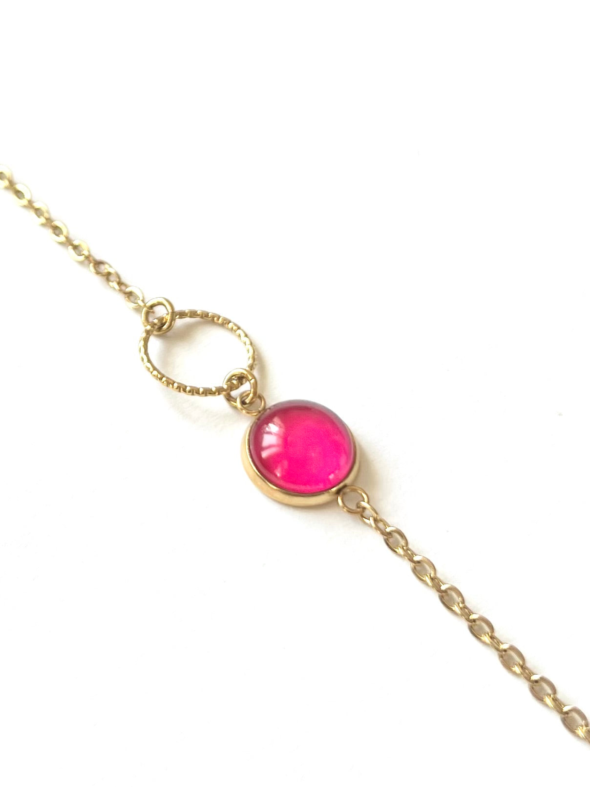 Bracelet fin Rose, anneau ciselé, finition dorée ou argentée