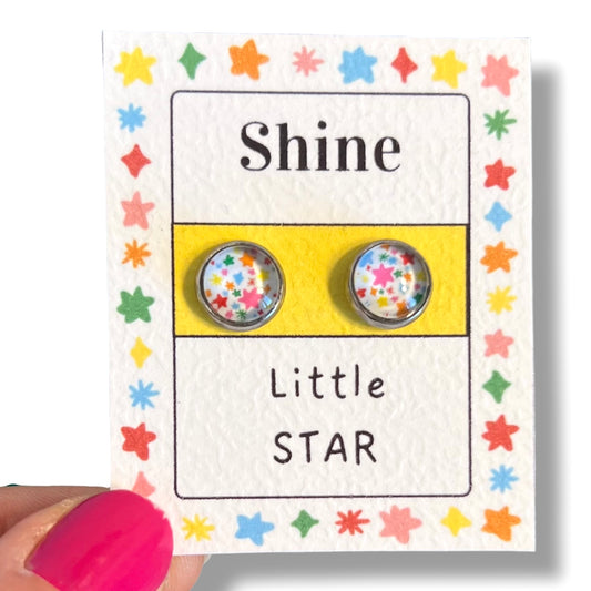 Colorful Stars Kids Stud Earrings