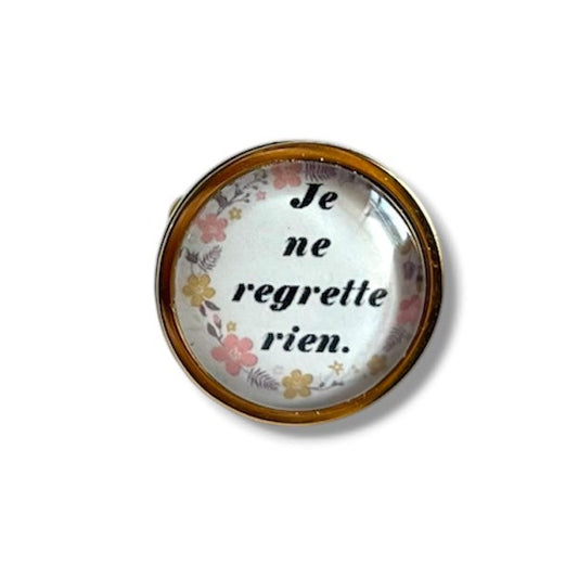 bague message edith piaf je ne regrette rien
