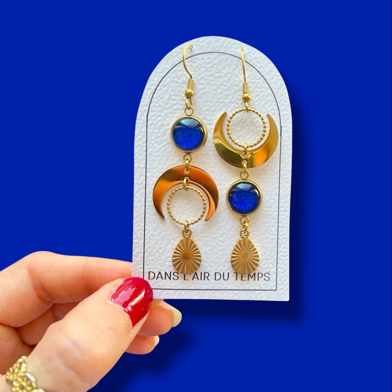 boucles mystiques lune bleu foncé