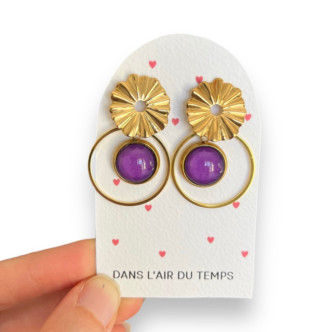 Boucles d'oreilles bohèmes violettes