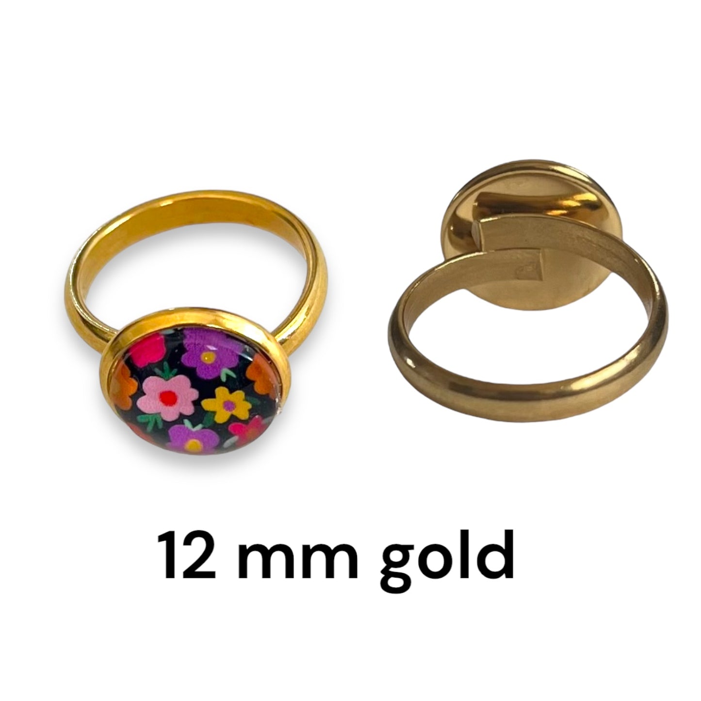 gold colorful Floral Ring