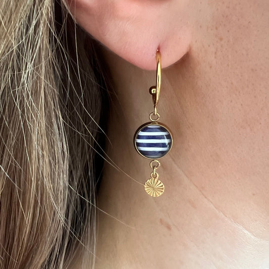 Leopard print mini hoop earrings, golden or silver finish