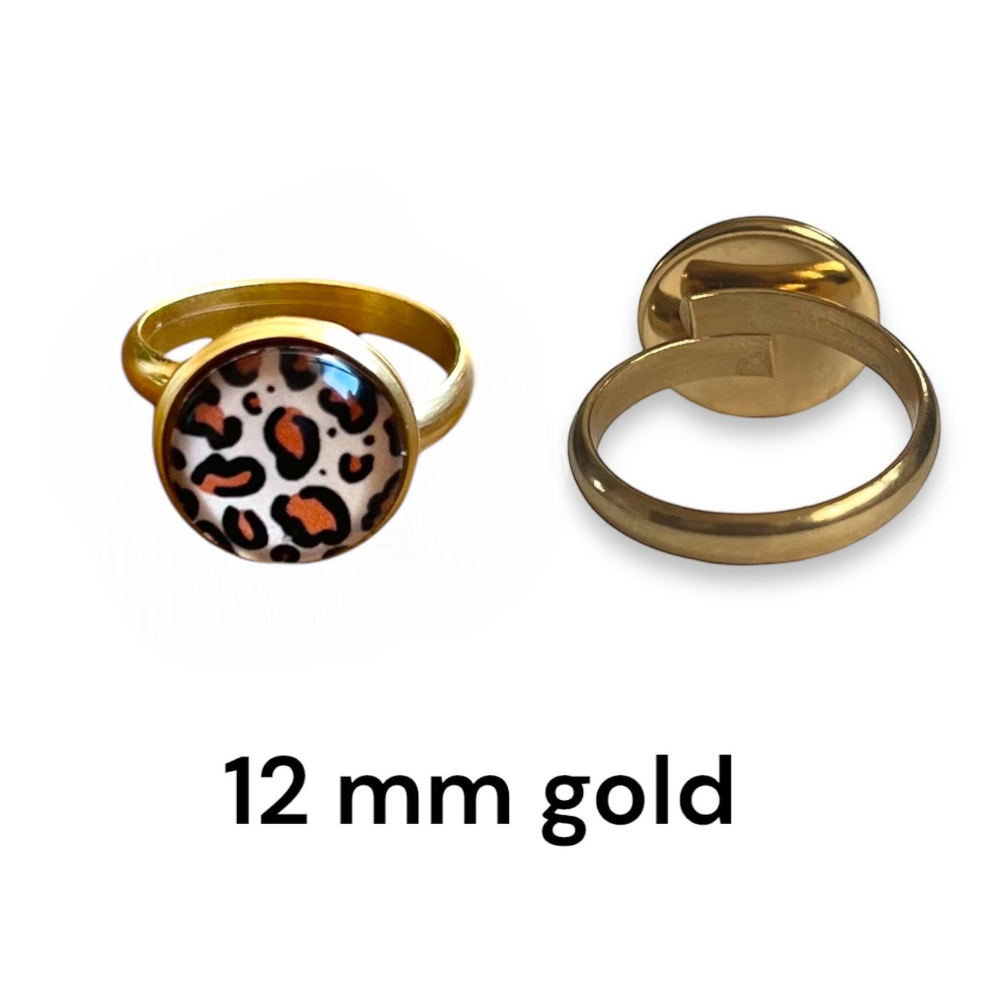 gold / silver leopard print Ring