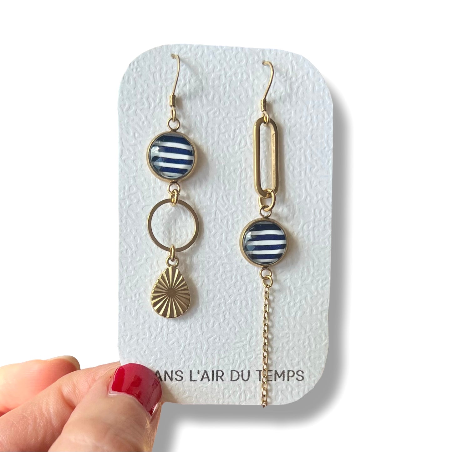 Green mismatched Earrings 