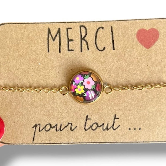 Merci pour tout bracelet, golden or silver finish