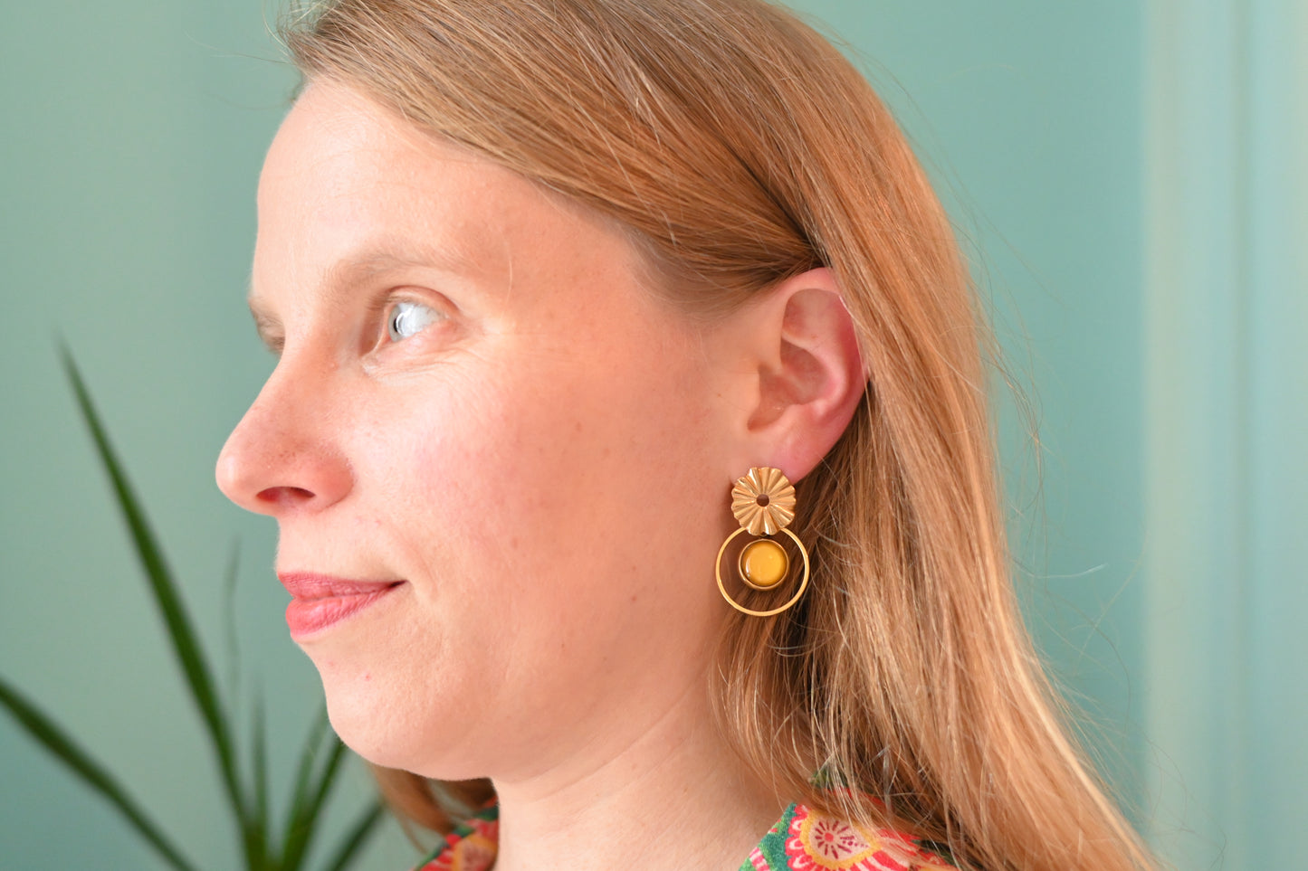 Yellow Boho Dangle Earrings