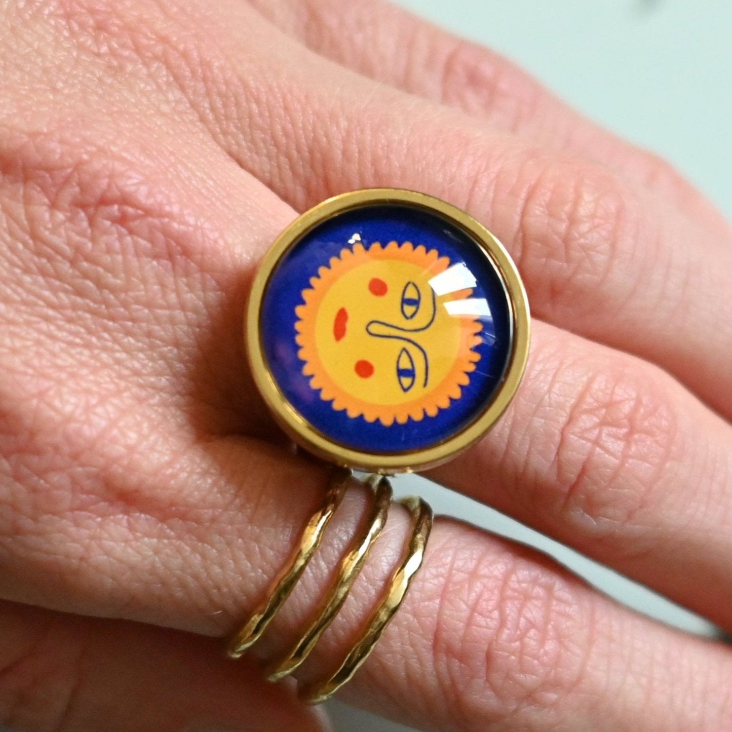 Sun Face Ring