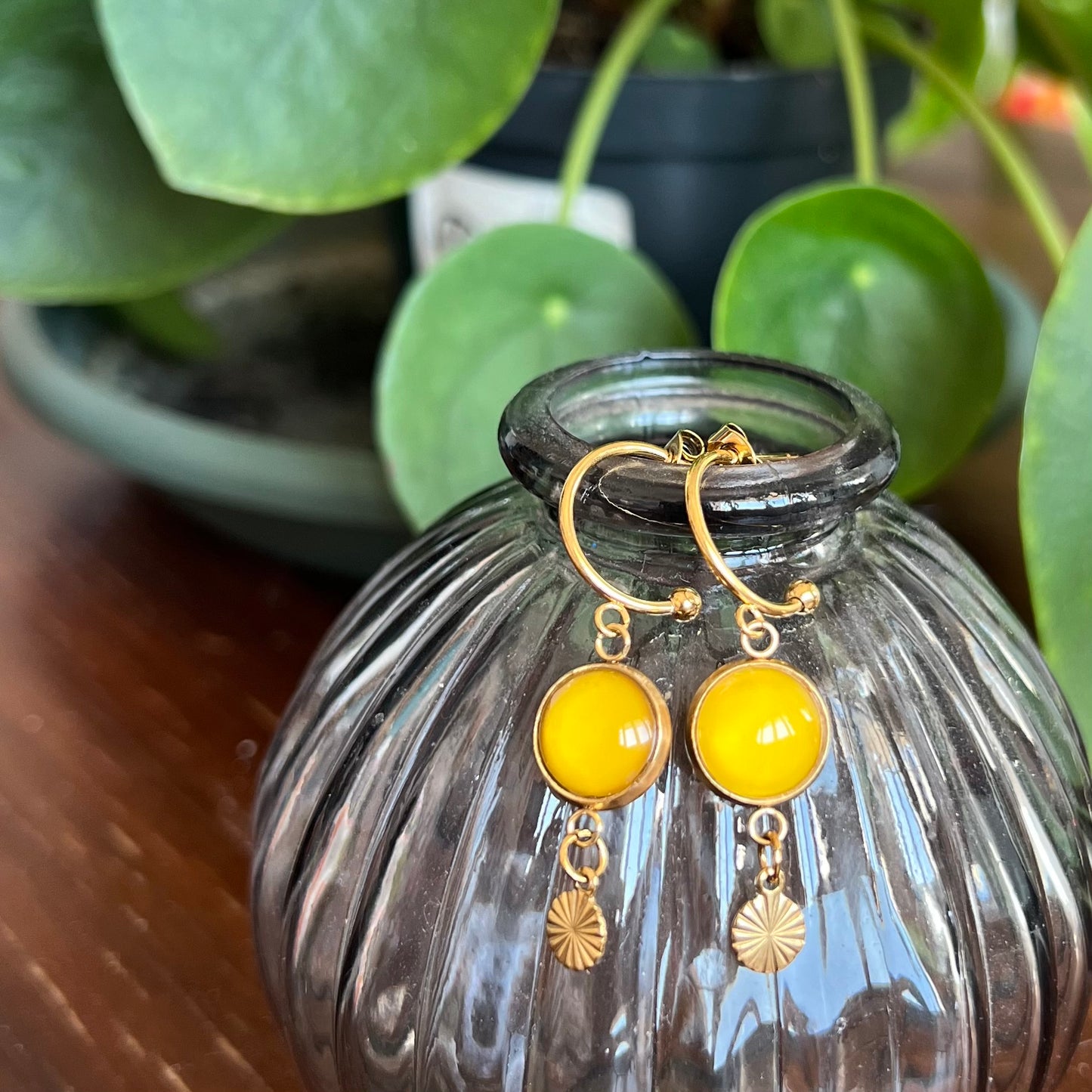 Yellow golden/ silver HOOP EARRINGS