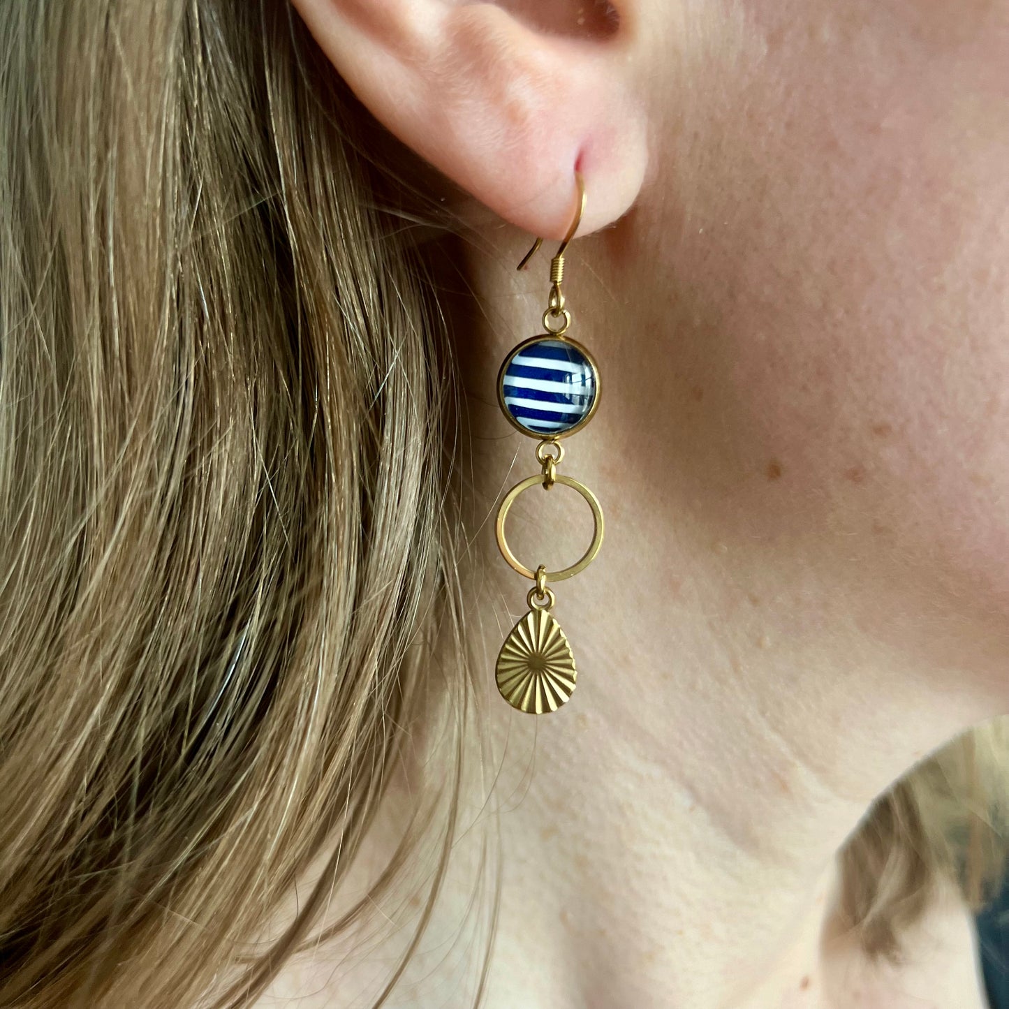 Green mismatched Earrings 