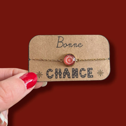 Burgundy mandala Bracelet, golden or silver finish