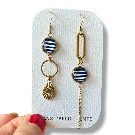 Green mismatched Earrings 