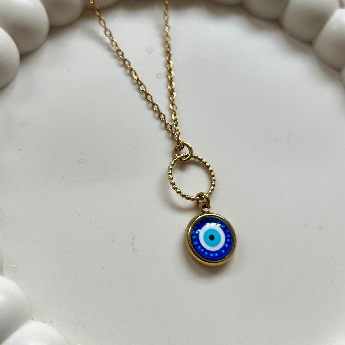 Collier fin oeil de protection