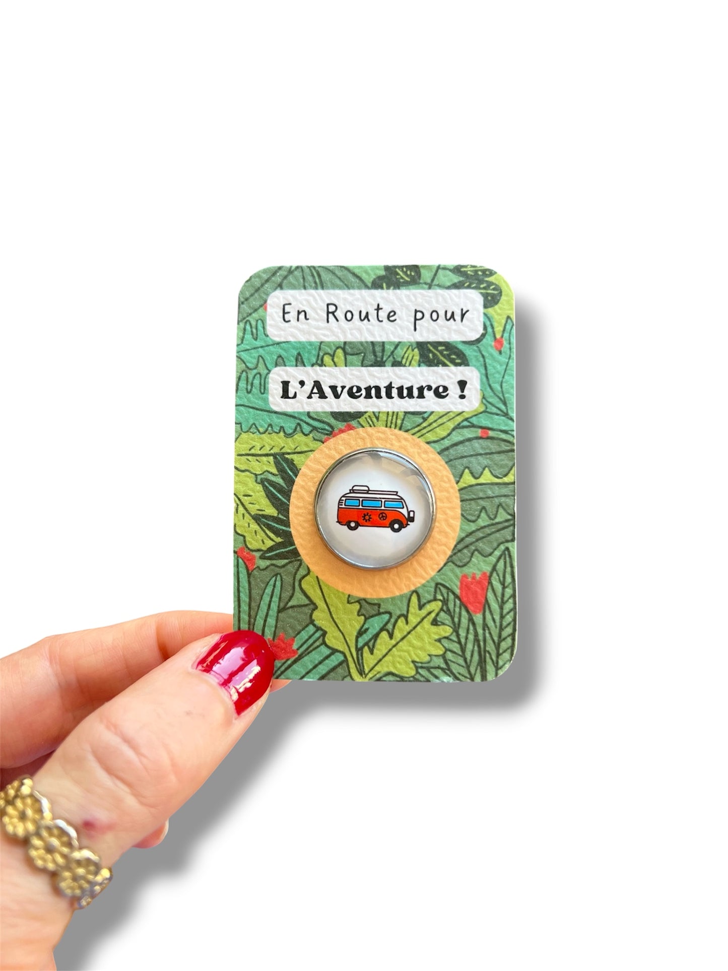 colorful bird pin badge