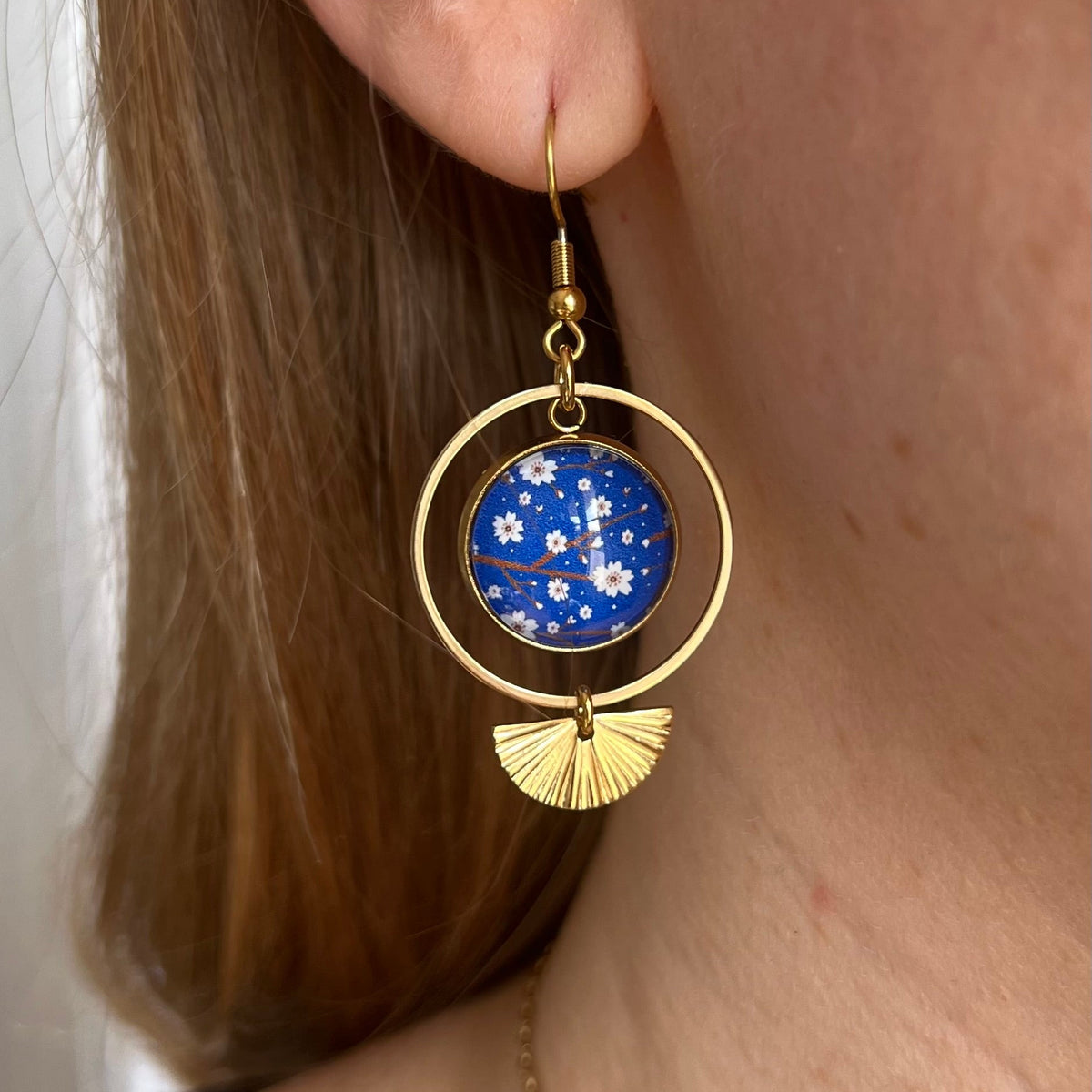 Boucles d'oreilles fleurs de sakura