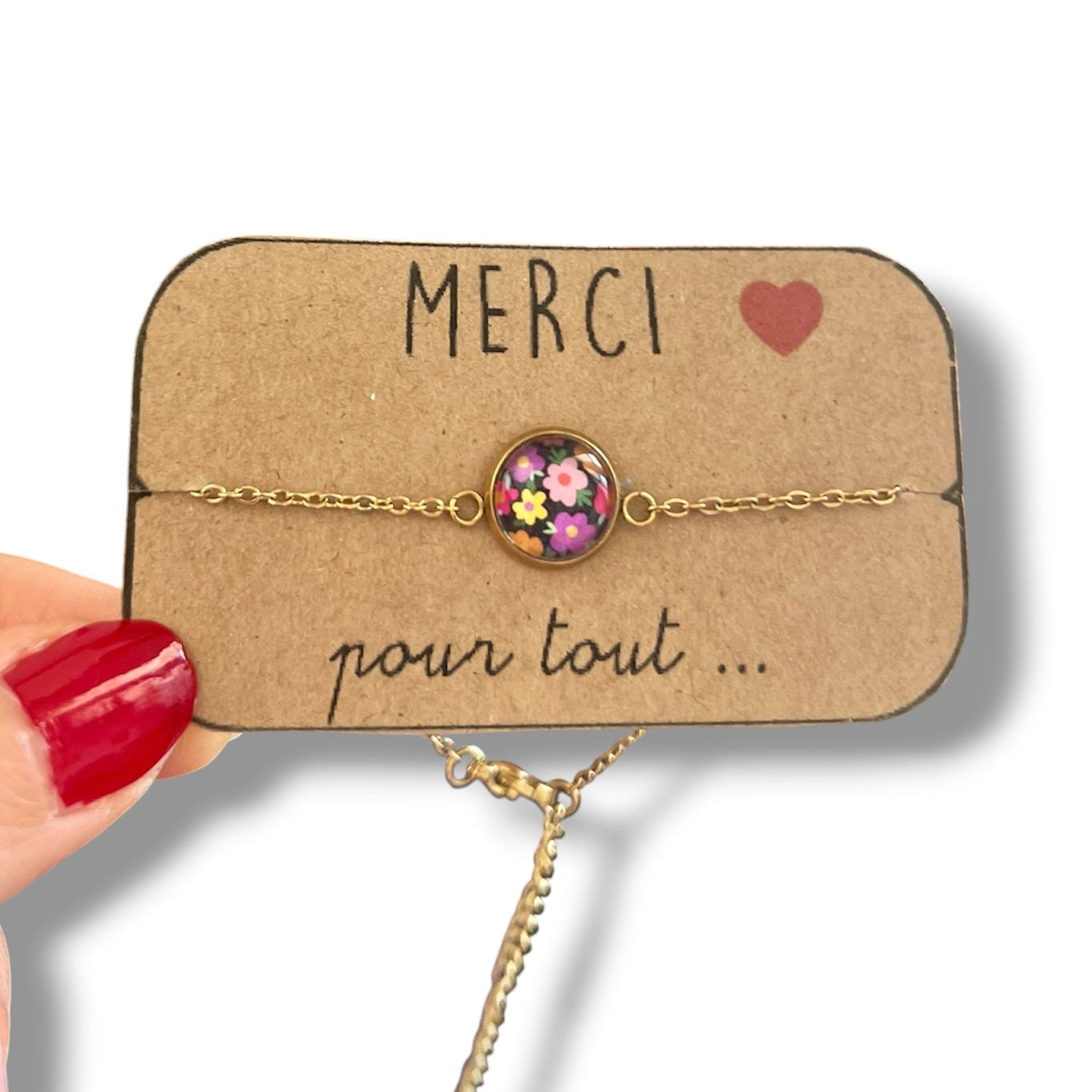 Merci pour tout bracelet, golden or silver finish