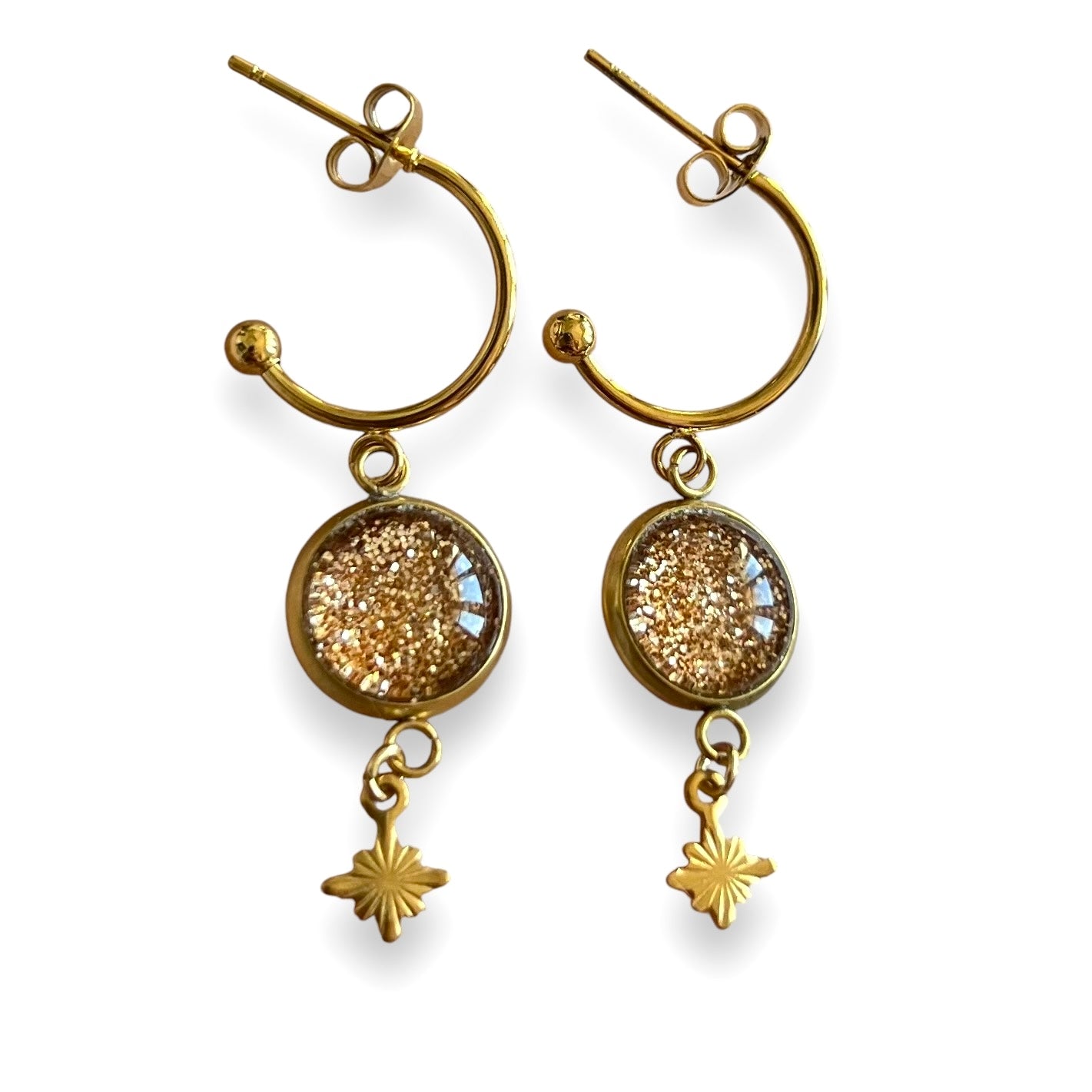 golden glitters HOOP EARRINGS