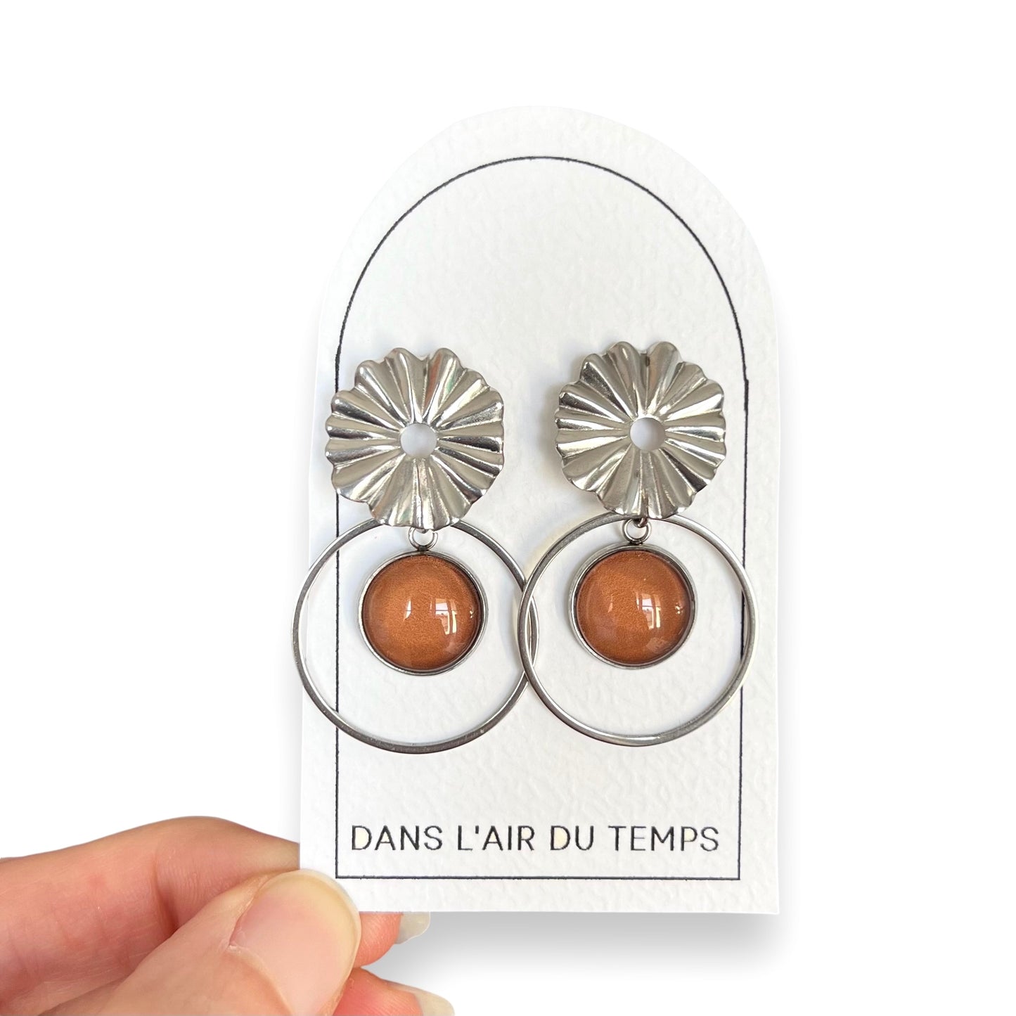 Boucles d'oreilles bohèmes camel