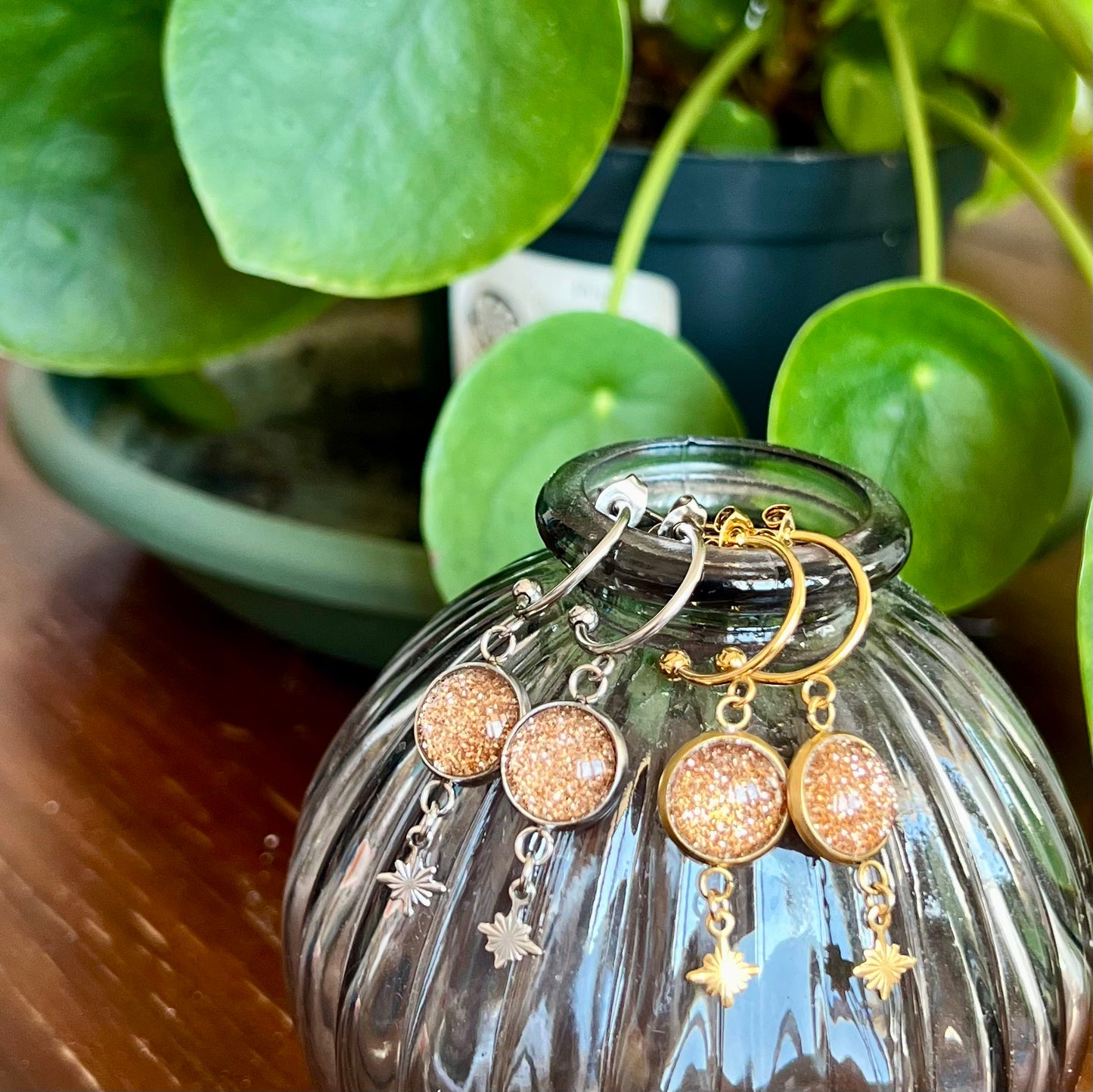 golden glitters HOOP EARRINGS