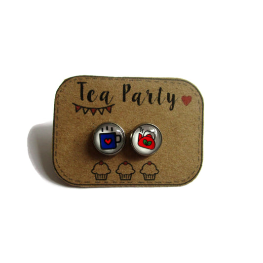 Tea Party Stud Earrings