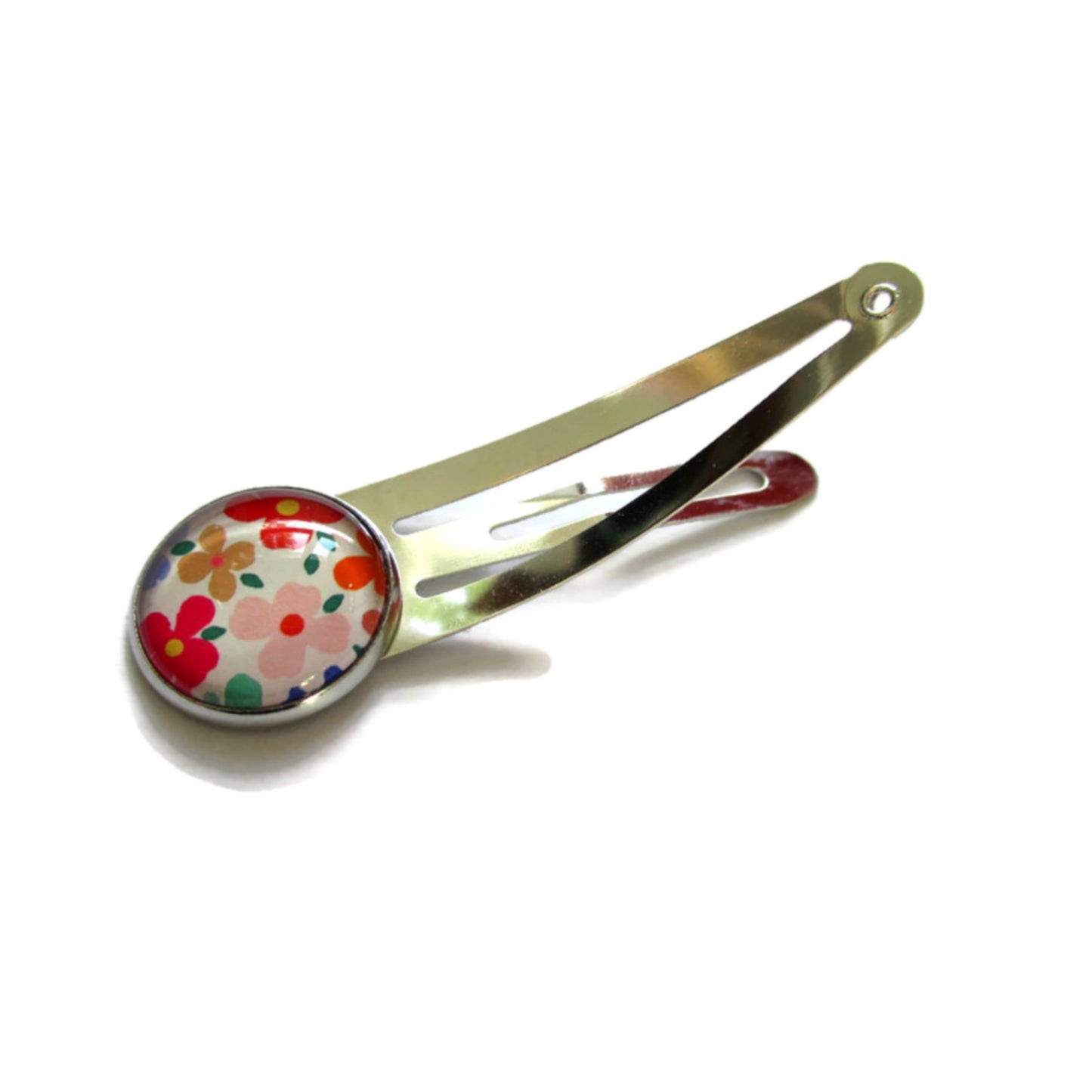 Barrette Enfant Motif Liberty Rose et Orange