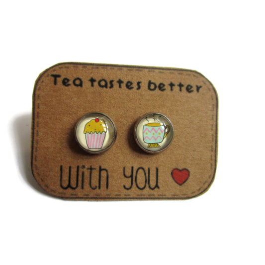 Tea Tastes Better with You Stud Earrings