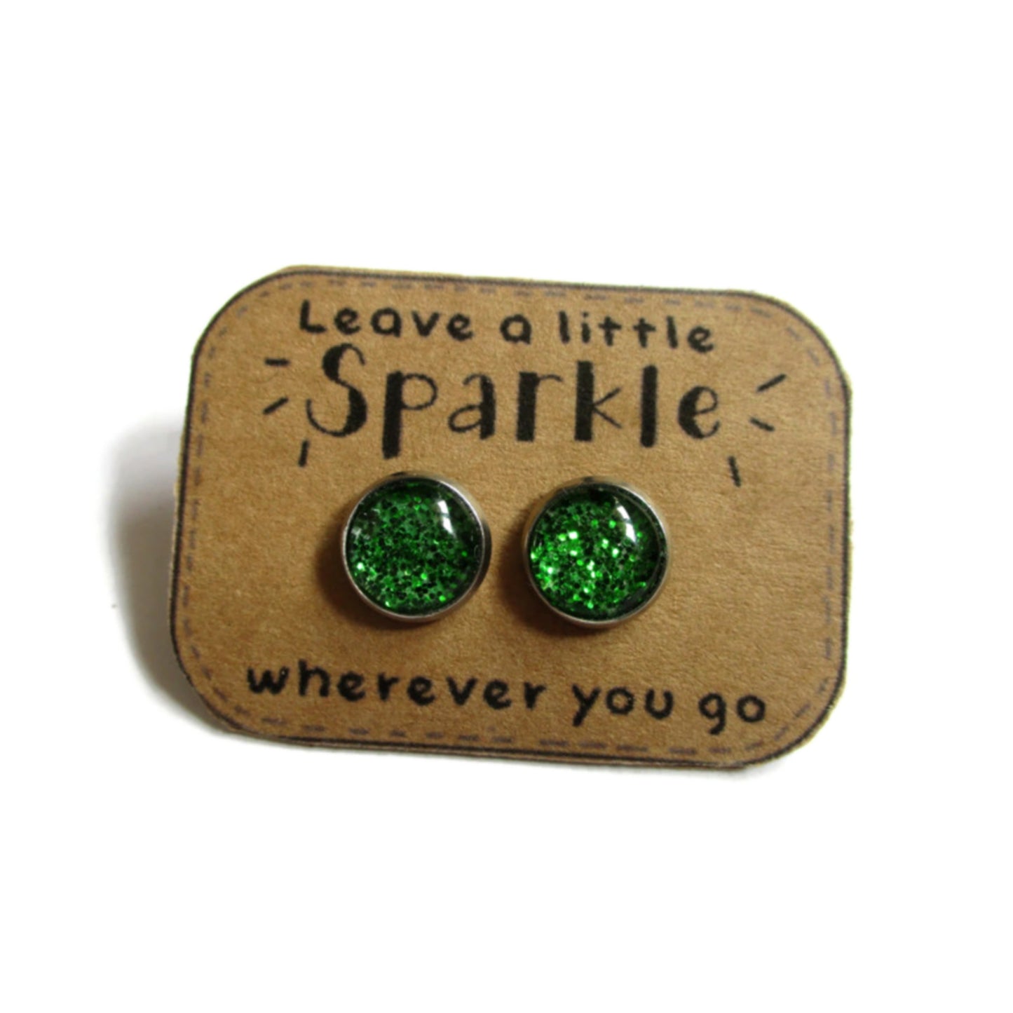 Puces d'Oreilles Paillettes Vertes / Leave a little Sparkle!