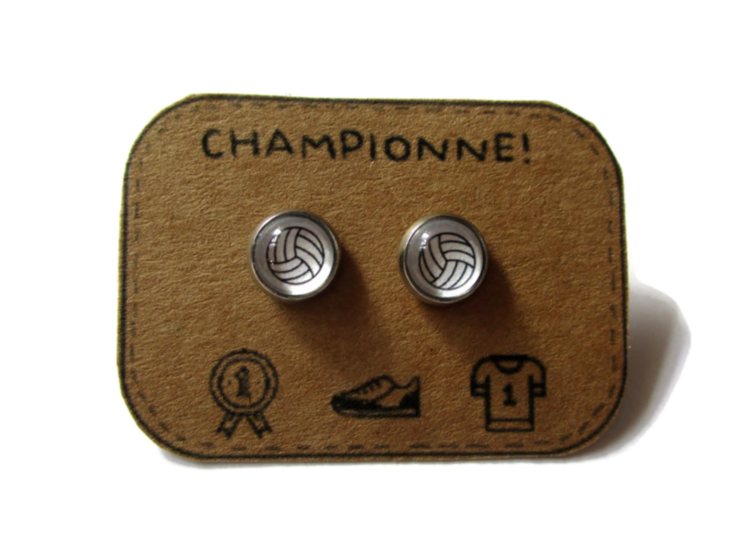 Volleyball stud earrings for kids