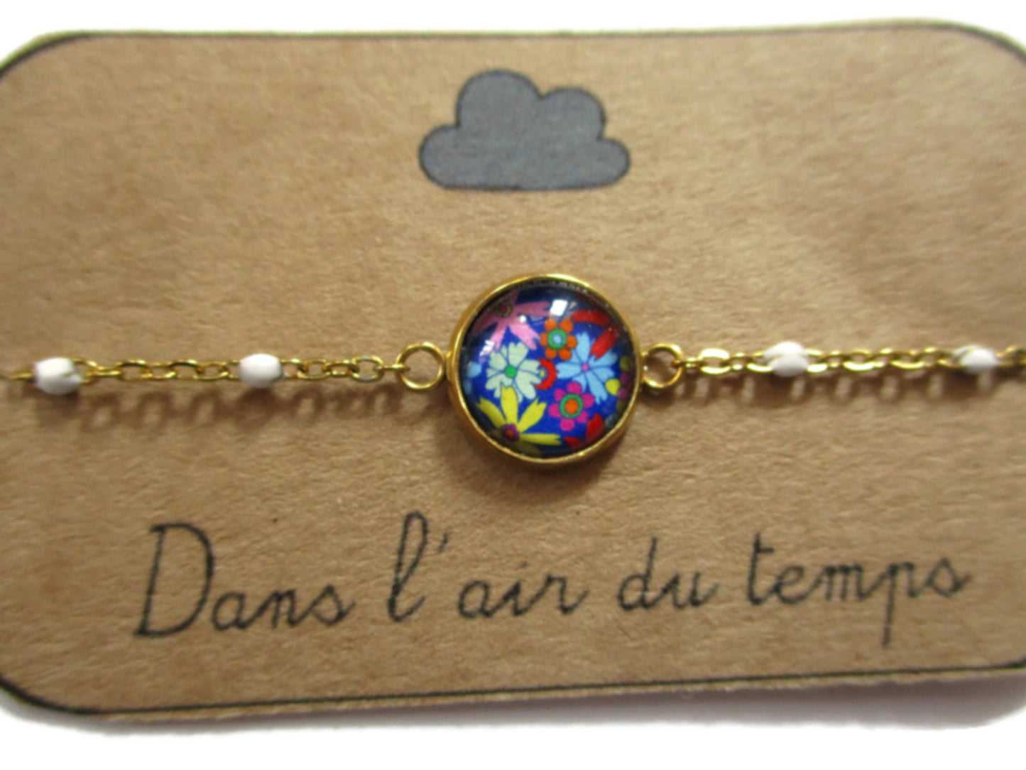 Colorful and blue floral bracelet