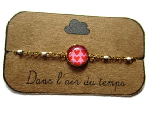 Pink and Red Heart Bracelet