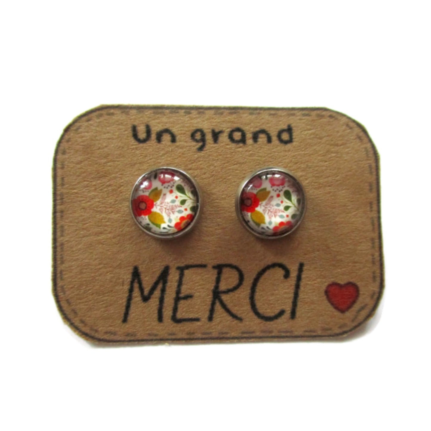 Flowers Stud Earrings/ "Un grand Merci!"