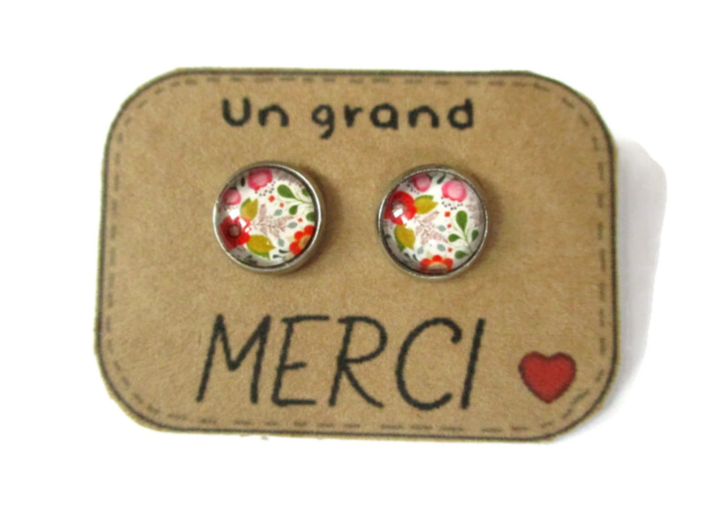 Flowers Stud Earrings/ "Un grand Merci!"