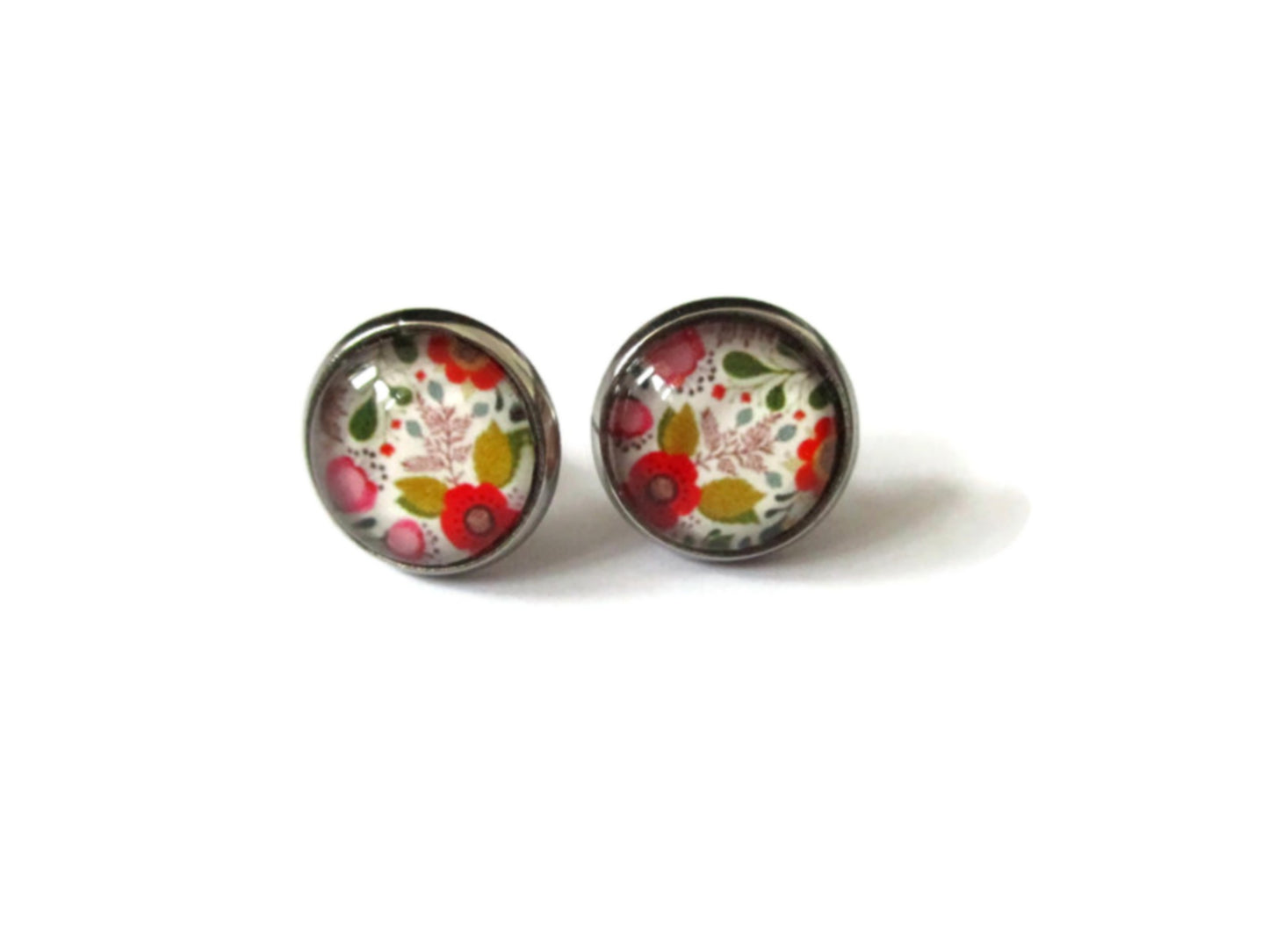 Flowers Stud Earrings/ "Un grand Merci!"