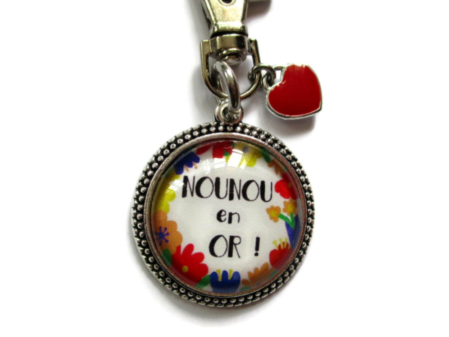 Porte Clé Cabochon "Nounou en or! "