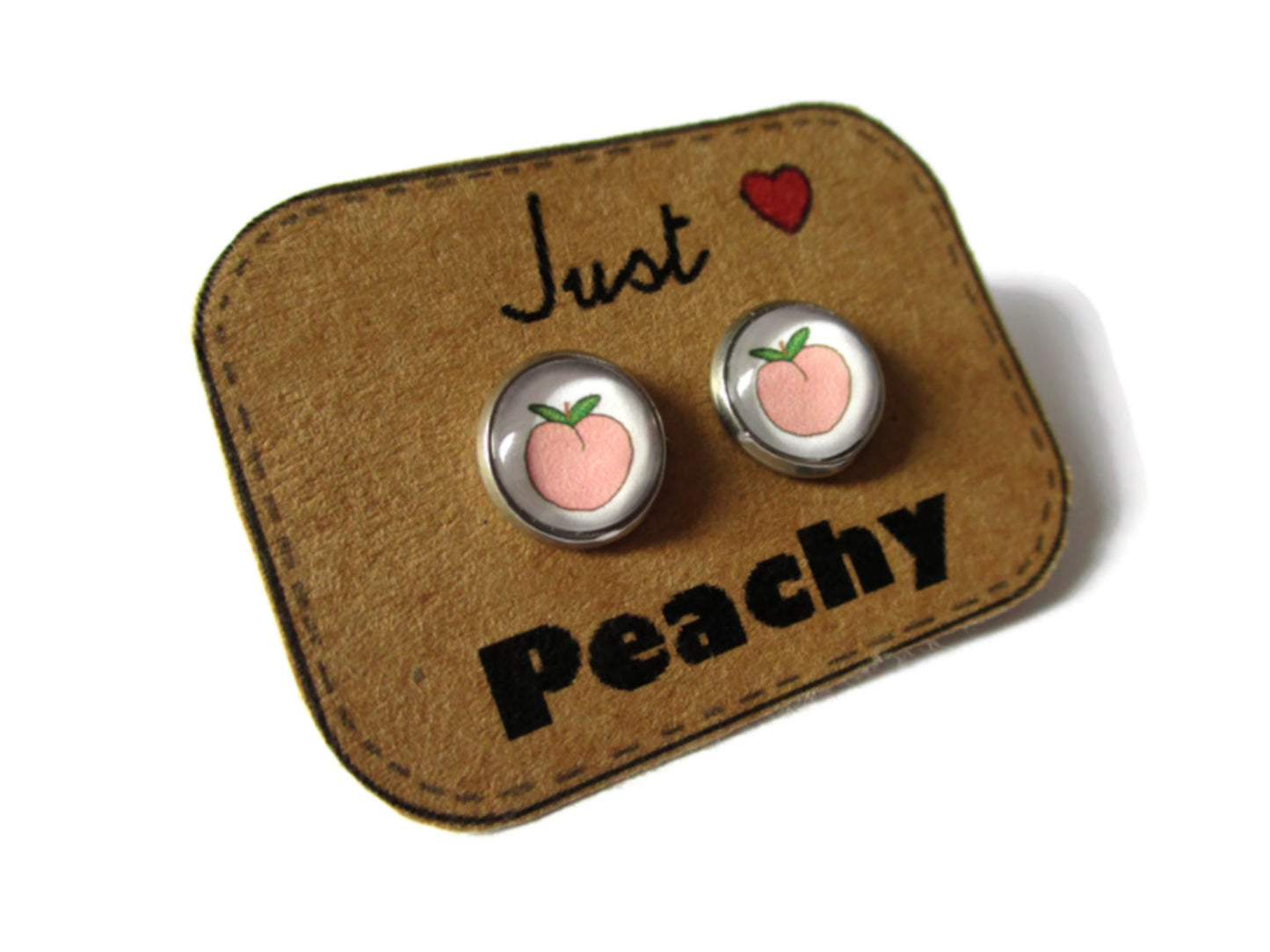 peach stud earrings / Just Peachy