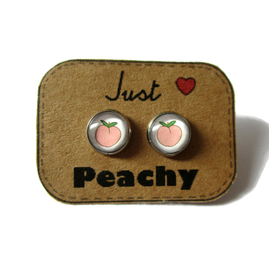 peach stud earrings / Just Peachy