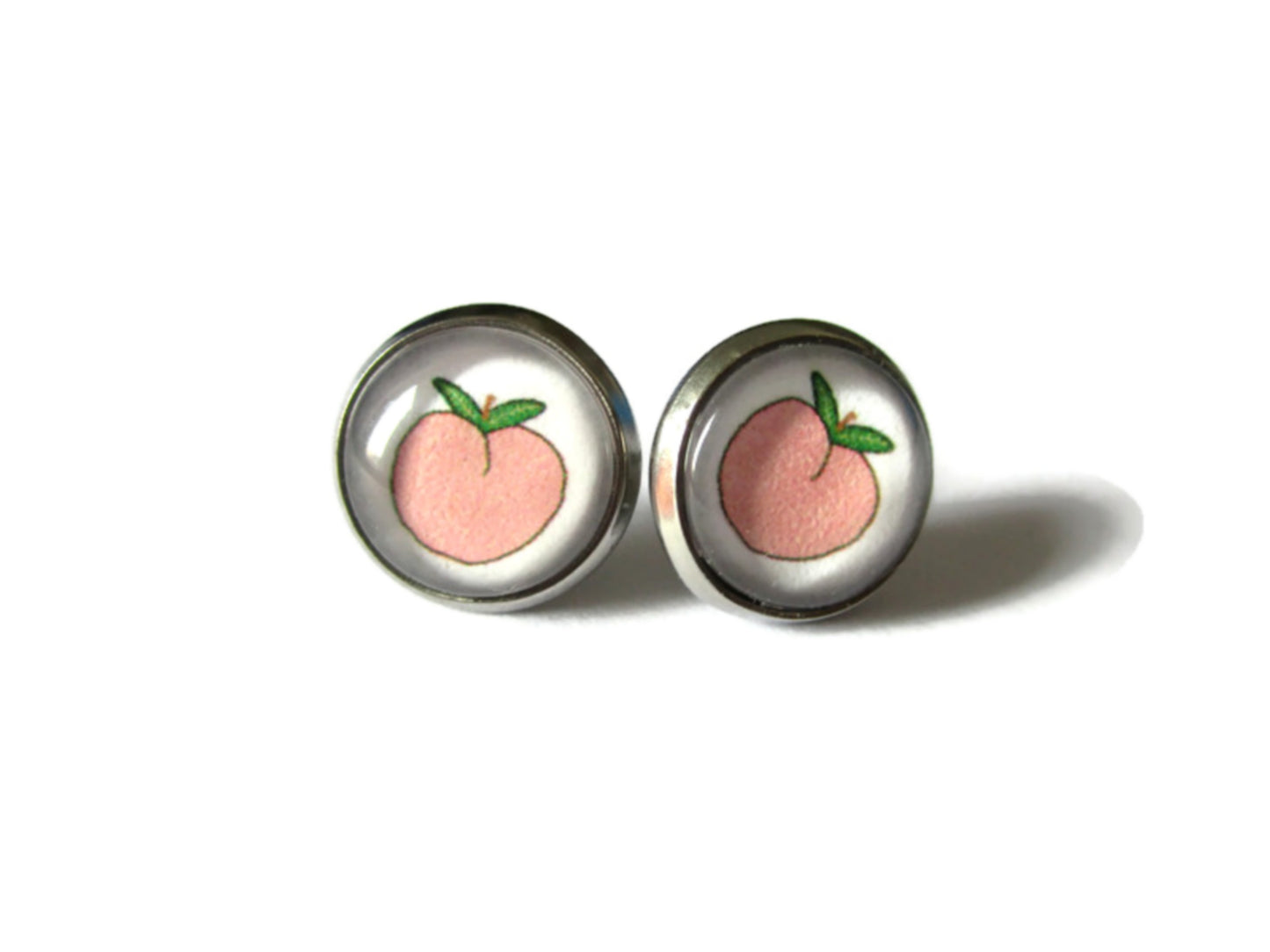 peach stud earrings / Just Peachy