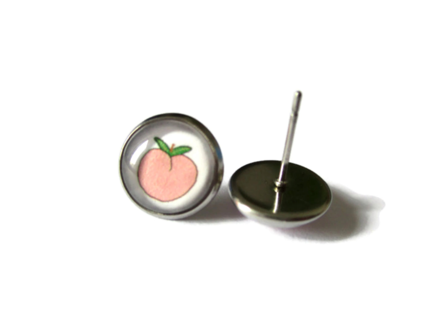 peach stud earrings / Just Peachy