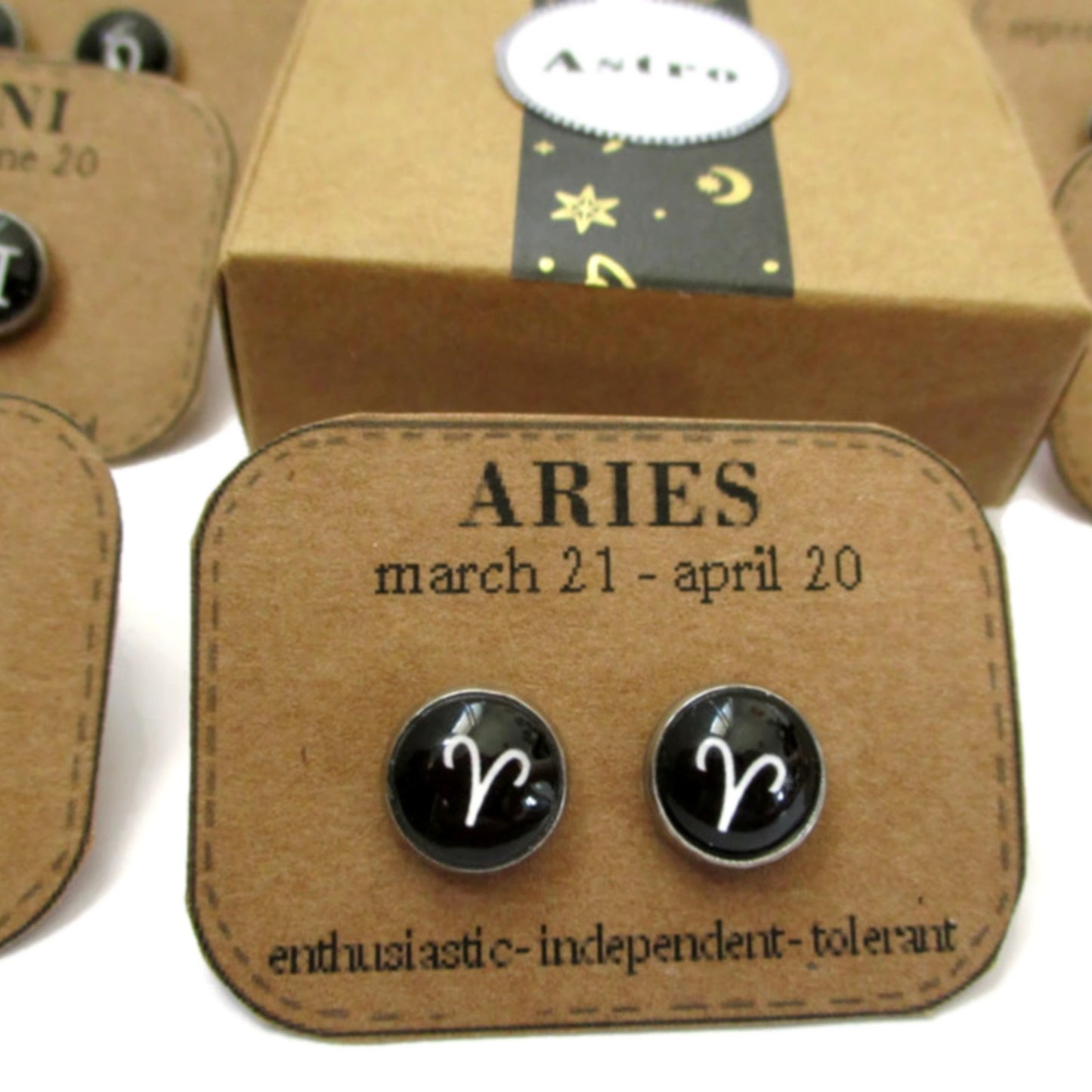 Zodiac Stud Earrings, Zodiac Birthday Gift