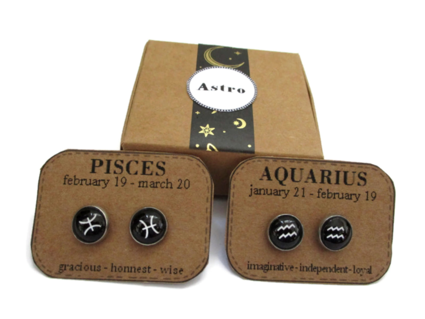 Zodiac Stud Earrings, Zodiac Birthday Gift