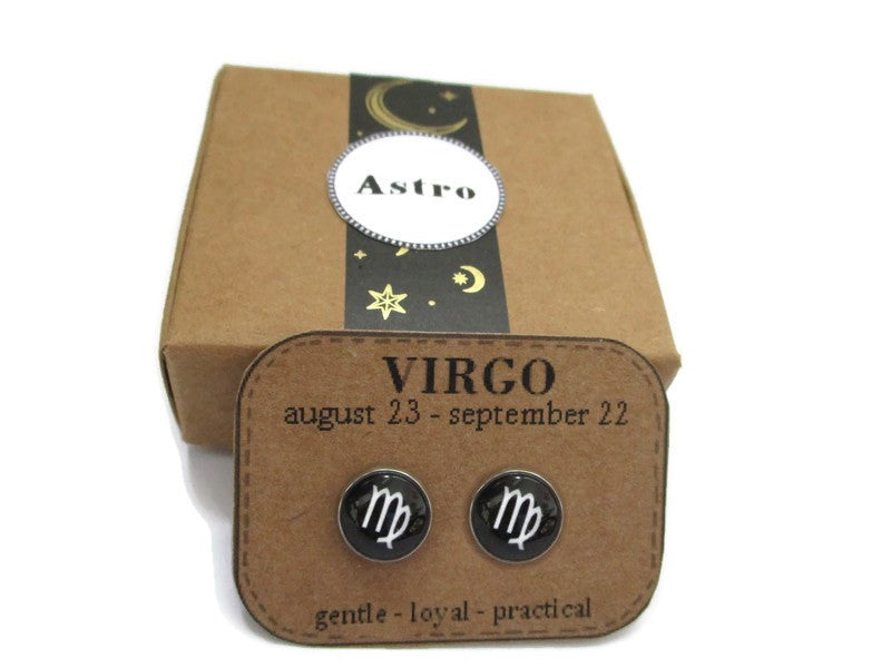 Zodiac Stud Earrings, Zodiac Birthday Gift