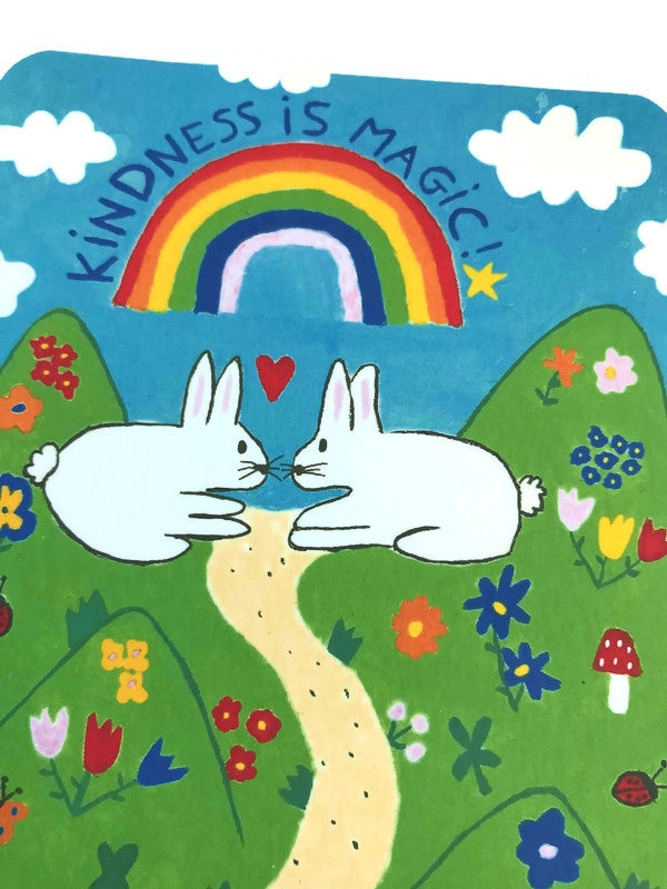 Bunny card - Kindness is magic